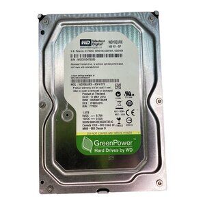 Western Digital 1TB GreenPower 3.5" Hard Drive SATA model WD10EURX-63FH1Y0‎